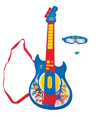 Lexibook, Paw Patrol, Light-Up Electronic Guitar with microphone, glasses with microphone, melodies, 2 game modes, MP3 input, blue/red, K260PALXB