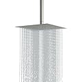 Sarlai Rain Shower Head Stainless Steel - 12 Inch Rainfall Shower Head Brushed Nickel Square Ultra Thin 304 Stainless Steel Rain Shower Head with Easy to Clean Silicone Nozzle