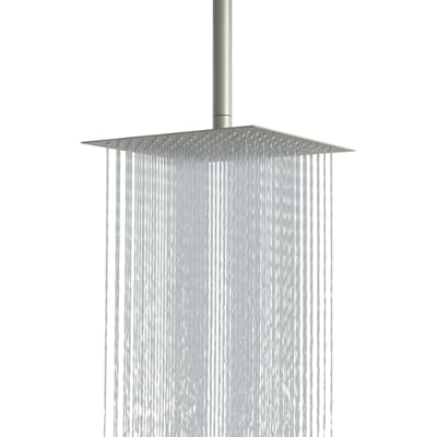 Sarlai Rain Shower Head Stainless Steel - 12 Inch Rainfall Shower Head Brushed Nickel Square Ultra Thin 304 Stainless Steel Rain Shower Head with Easy to Clean Silicone Nozzle