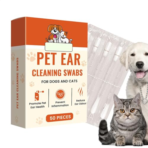 犬の耳のスワブ、犬の耳のきれいな綿棒 | コットンクリーナースワブオイルドッグQTIPS - ワックス2-in-1耳拭きを削除して、毎日のケアのために自然なペットクリーニング
