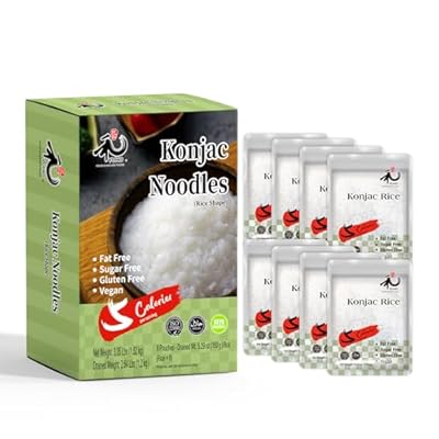 YUHO Shirataki Konjac Keto Rice: Gluten Free Plant Based Low Carbs Vegan Fat Free Noodle Rice - 8 Pack Inside 53.61 OZ