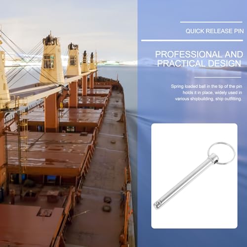 Pasador de enganche marino 8x80 mm y herrajes de acero con anilla para fijación de toldos 5