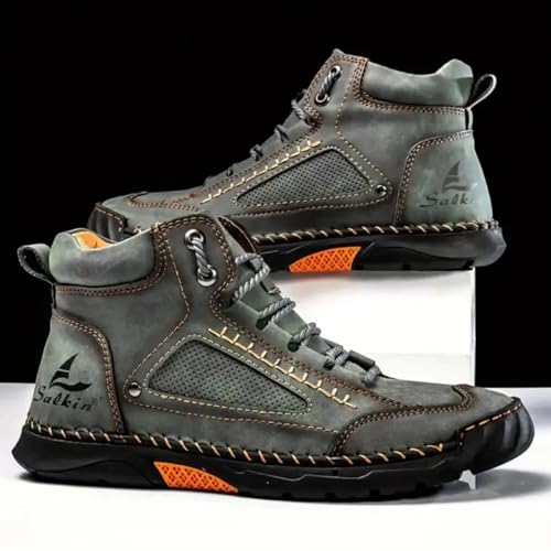 Sawbehind Men's Premium Comfortable Handmade Leather Boots – Waterproof, Arch Support, Spacious Toe Box Outdoor Leather Shoes2