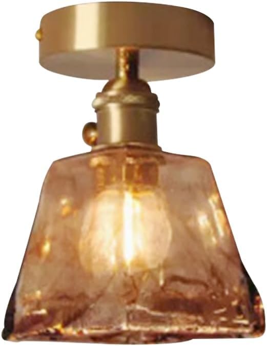 Lámpara de techo empotrada para techos bajos con cristal ámbar