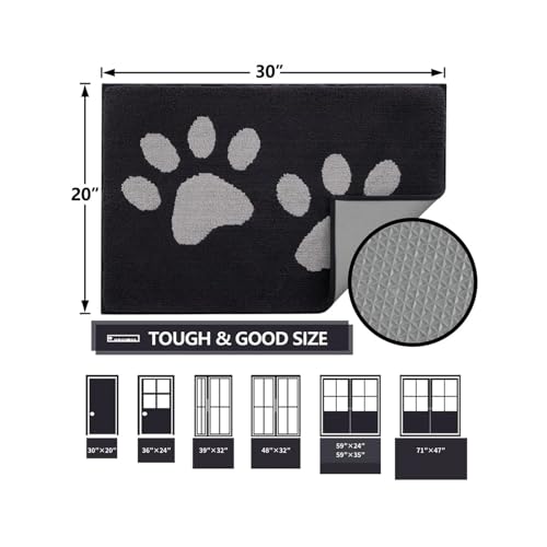 Paillasson d'entrée antidérapant et absorbant lavable motif chien - 3
