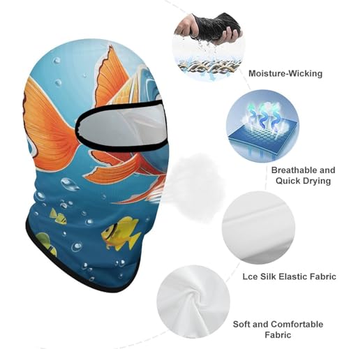 Balaclava de Pescado bajo el Mar para Hombres y Mujeres, Máscara Facial de Protección Solar Transpirable con Cubrecabeza Completo para Senderismo, Ciclismo, Correr, Conducción miniatura 3