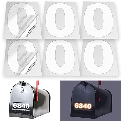 iSYFIX Reflective Vinyl Number 0 (Zero) Stickers, 1.5 Inch, 6 Pack