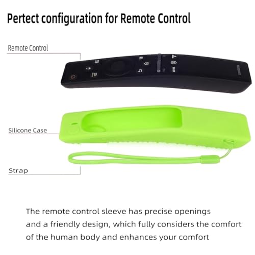 Image of Silicone Tv Remote Cover Compatible with Samsung Smart TV Remote BN59-01312A QLED 8K 4K Protective Cover with Loop - (Remote Control not Included) (Luminous Green - Style 9)