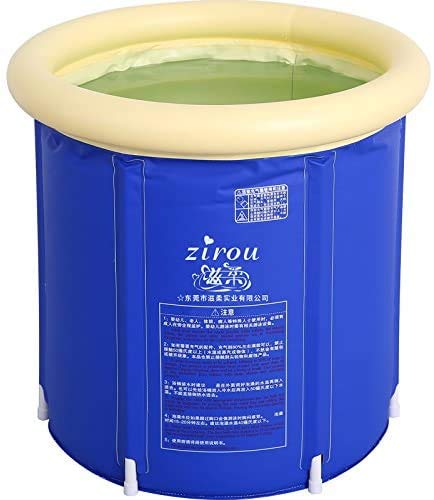 AWJ inflatable pool Bathtub Inflatable Bathtub, Adult Folding Bathtub Plastic Thick Bathtub blue