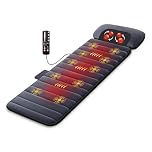 Comfier Massage Mat with Heat Pad,Full Body Massage Bed with Shiatsu Neck Massage Pillow,10 Vibrating Motors & 4 Heating Pads for Back Relief,Massagers for Neck & Back,Gifts for Women,Men
