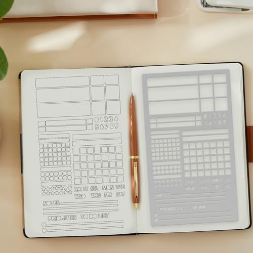 Metall Journal Schablonen,Schablonen Bullet Journal, Wiederverwendbares Metall Journal Schablonens, Bullet Journal Zubehör für Notizbuch, Tagebuch, Scrapbook,DIY Fotoalbum Dekoration (Messerform)