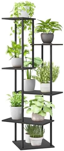 Plant Stand Indoor 6-Tier Metal Wood Plant Shelf for Multiple Flo...