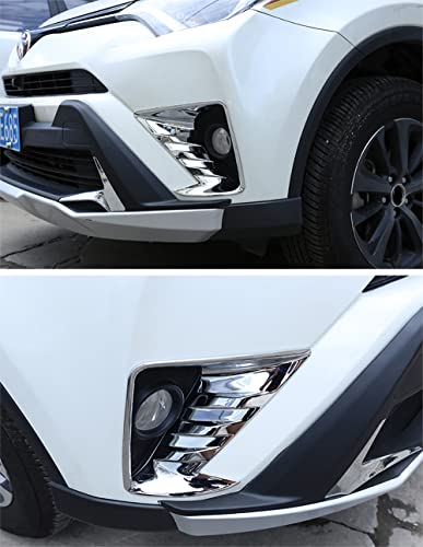 Kadore for Toyota RAV4 Hybrid XLE Limited SE LE 2016 2017 2018 Chrome Front Fog Lights Lamps Cover Trim Bezel 2-pc