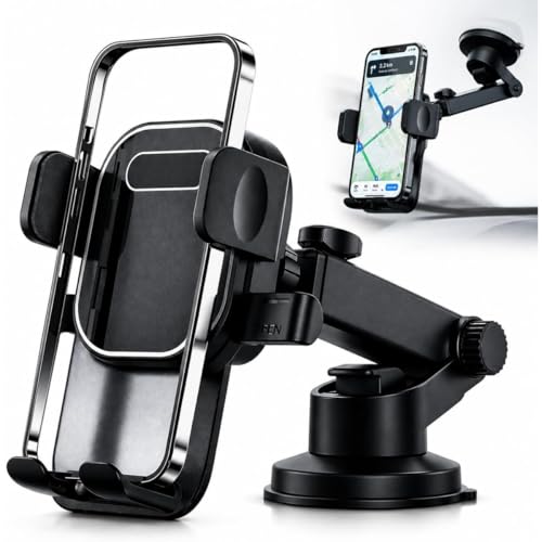 Suporte para Celular Veicular 360° Universal com Ventosa Premium – Antivibração, Antiqueda, Fixação no Vidro e Painel, Ajustável, Compatível com Todos Smartphones Premium