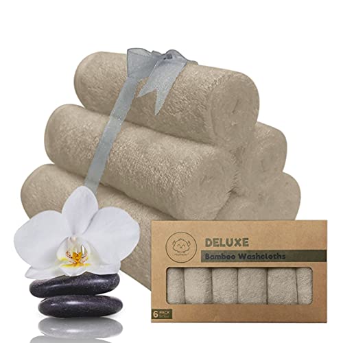 Toallita De Baño para Bebés - Toallitas De Baño De Bambú - Toallita Suave Y Orgánica para Bebés - Toalla Facial para Bebés, Adultos E Infantes (Earth Brown)