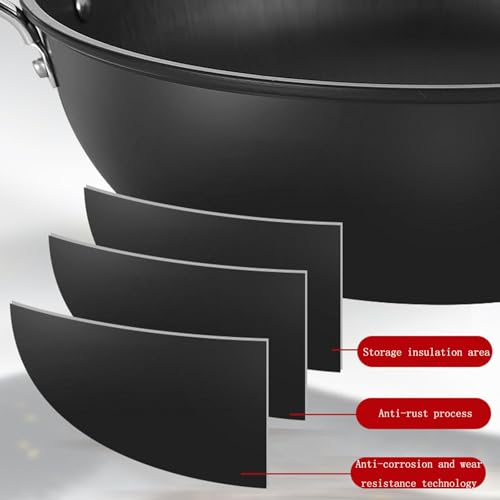 Wok de hierro tradicional sin recubrimiento 38 cm miniatura 4