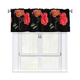 Améliorez la décoration de votre fenêtre de cuisine avec ces charmants rideaux courts WHJDPP bicolores à imprimé de lune avec tringle à cantonnière, avec une finition en velours peau de pêche durable qui ajoute une touche de couleur vive tout en offrant un filtrage pratique de la lumière pour plus d'intimité et de confort.