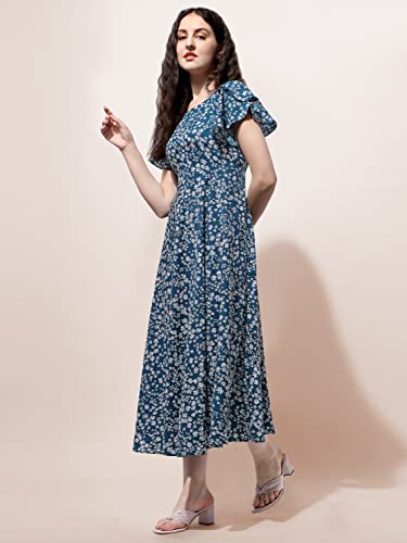 Image of OOMPH! Dress for Women Stylish | One Piece for Women Long | Trendy Long One Piece Summer Outfit | Lightweight Flared Maxi Dress for Casual & Holiday Wear