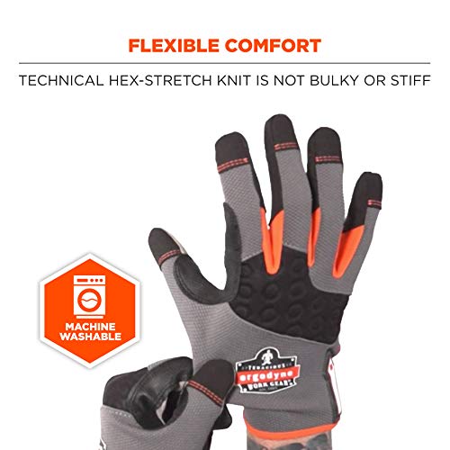 Proflex 710 Heavy Duty Work Glove, Reinforced Fingertips, Padded Palm, Medium,Gray #TOP3
