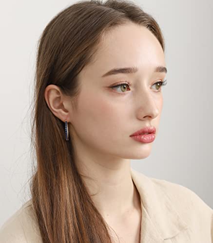 Gold Hoop Earrigns for Women Cubic Zirconia Inside Out paved 925 Stering Silver Post 18K Gold Silver Plated Multicolors CZ Earring Large Small2