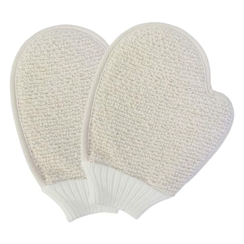 YUVKIN Set de 2 Guantes Exfoliantes de Fibras Naturales, Body Scrubber, Suave e Intensivo, para Eliminar Células Muertas y Lograr una Piel Lisa y Radiante