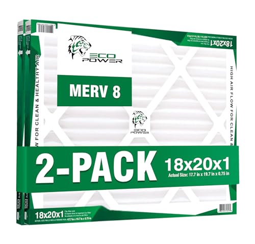 18x20x1 Air Filter MERV 8 (2-Pack) - Pleated Air Conditioner