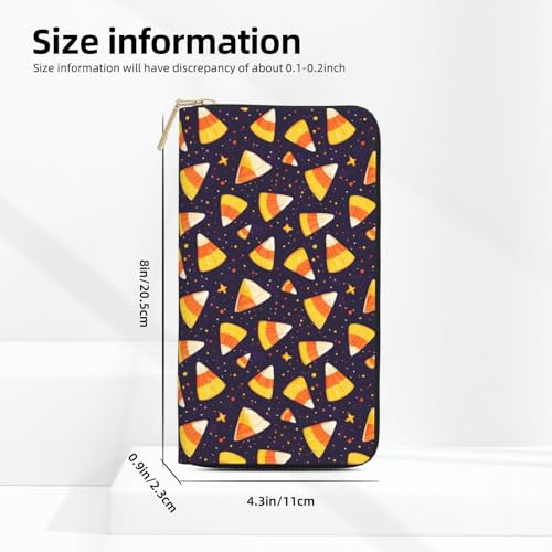 Cartoon Cute Corn Kernels Print Wallet Women Men, Long PU Leather Wallets for Women, Cute Womens Travel Wallet Purse Pouch with Zipper Pocket3