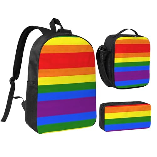 Mochila escolar ligera EdWal con lonchera térmica y estuche de arcoíris resistente al agua