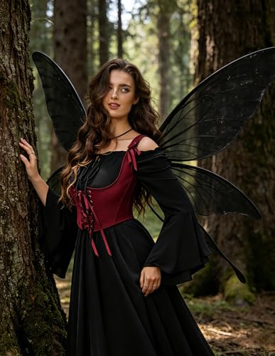 Image of Scarlet Darkness Women's Underbust Corset Top Renaissance Medieval Lace-up Boned Fairycore Pirate Corsets