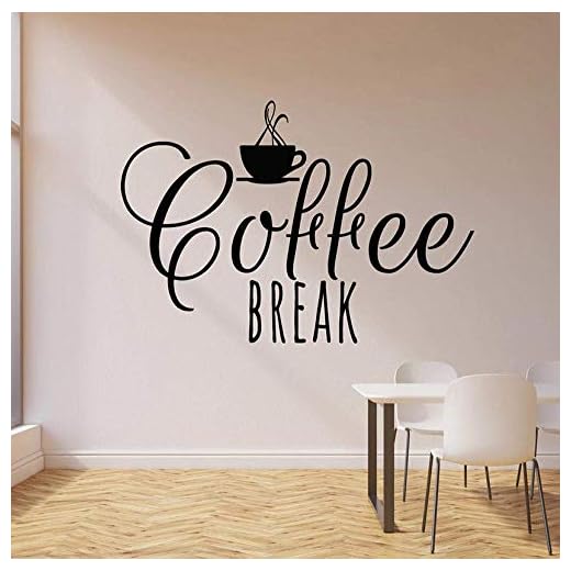 Väggdekal dryck kaffe paus rum kopp café bar kök inredning vinyl fönster klistermärken konst bokstäver väggmålning avtagbar 42 x 61 cm