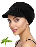 Becellen Gorros Oncologico, Bamb&uacute; Negro Turbantes Oncologicos Pa&ntilde;uelos Cabeza Mujer Suave Transpirable Gorra de B&eacute;isbol para Hombre y Mujer