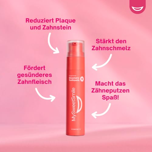 MySweetSmile Zahnpasta Erdbeere – Fluorid-Formel – 60g – Ansicht 6