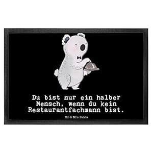 Mr. & Mrs. Panda 40 x 60 Fußmatte Restaurantfachmann mit Herz – Geschenk, Abschied, Vorleger, Türmatte, Einladung zum…