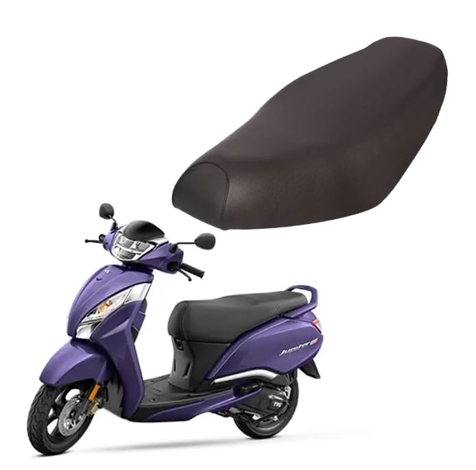 KSHEERI Jupiter 125 Scooty Seat Cover Protect from Rust and Dust, PU Leather Waterproof Durable Seat Cover (Black)-image-28