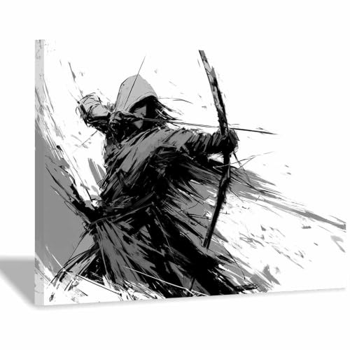 Tableau toile monochrome Archer pour une décoration murale chic de bureau