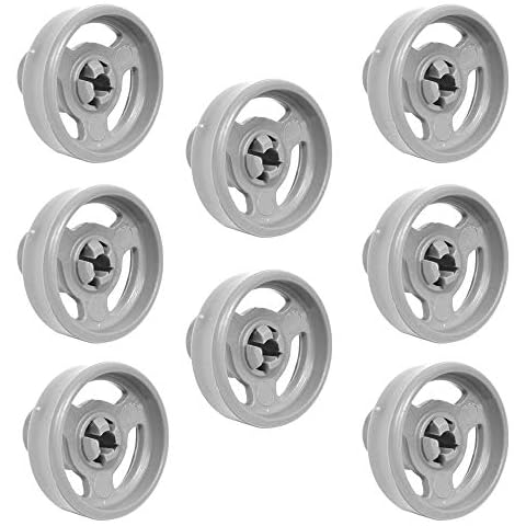 8x Dishwasher Lower Basket Wheels,Universal Bottom Basket Rollers & Axles Pin Replacement for Hotpoint Candy Ariston Creda Fisher & Paykel Smeg Kenwood Indesit Hoover C00094189 C00104638 C00056347 Cover