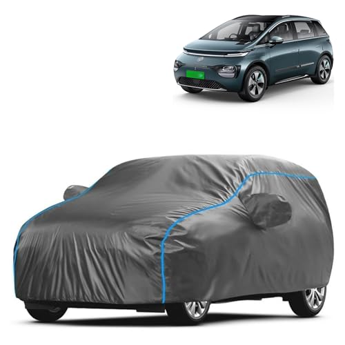 Image of Kerwa Car Body Cover Waterproof Compatible with MG Windsor | Scratch Proof, Anti-Dust, UV Protection with Windproof Buckle Strap and Mirror Pockets, Bottom Elastic Fitted-Grey