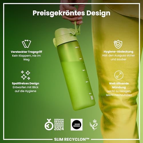 ion8 Trinkflasche, 500 ml, Auslaufsicher, Einhandöffnung, Sichere Verriegelung, Spülmaschinenfest, Tragegriff, Klappdeckel… – Ansicht 6