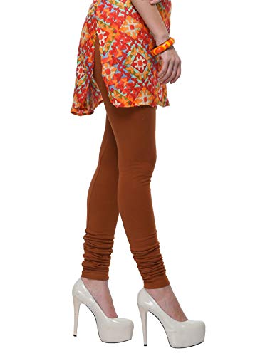 Image of Frenchtrendz Women's Cotton Spandex Stretchable Mid Rise Slim Fit Churidar Leggings Pull On