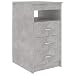 UnfadeMemory Cassettiera con 3 Cassetti e 1 Ripiano Superiore Grigio Cemento 40x50x76 cm in Truciolato