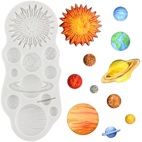 CANYANGMOLD Planets Silicone Molds Earth Venus Saturn Mars Jupiter Candy