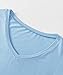 Latuza Women's Viscose Sleep T-Shirt V-Neck Pajamas Top 3X Light Blue