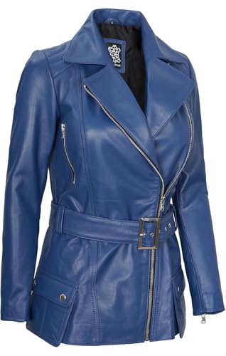 Decrum Asymmetrical Womens Leather Jacket - Belted Style Real Lambskin Leather Jackets For Women3
