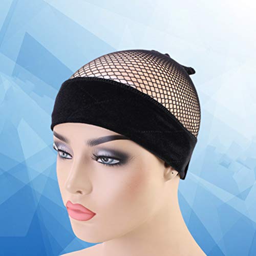 Lurrose Elástico fixo peruca bandana peruca capa de malha malha ajustável peruca touca acessórios pe