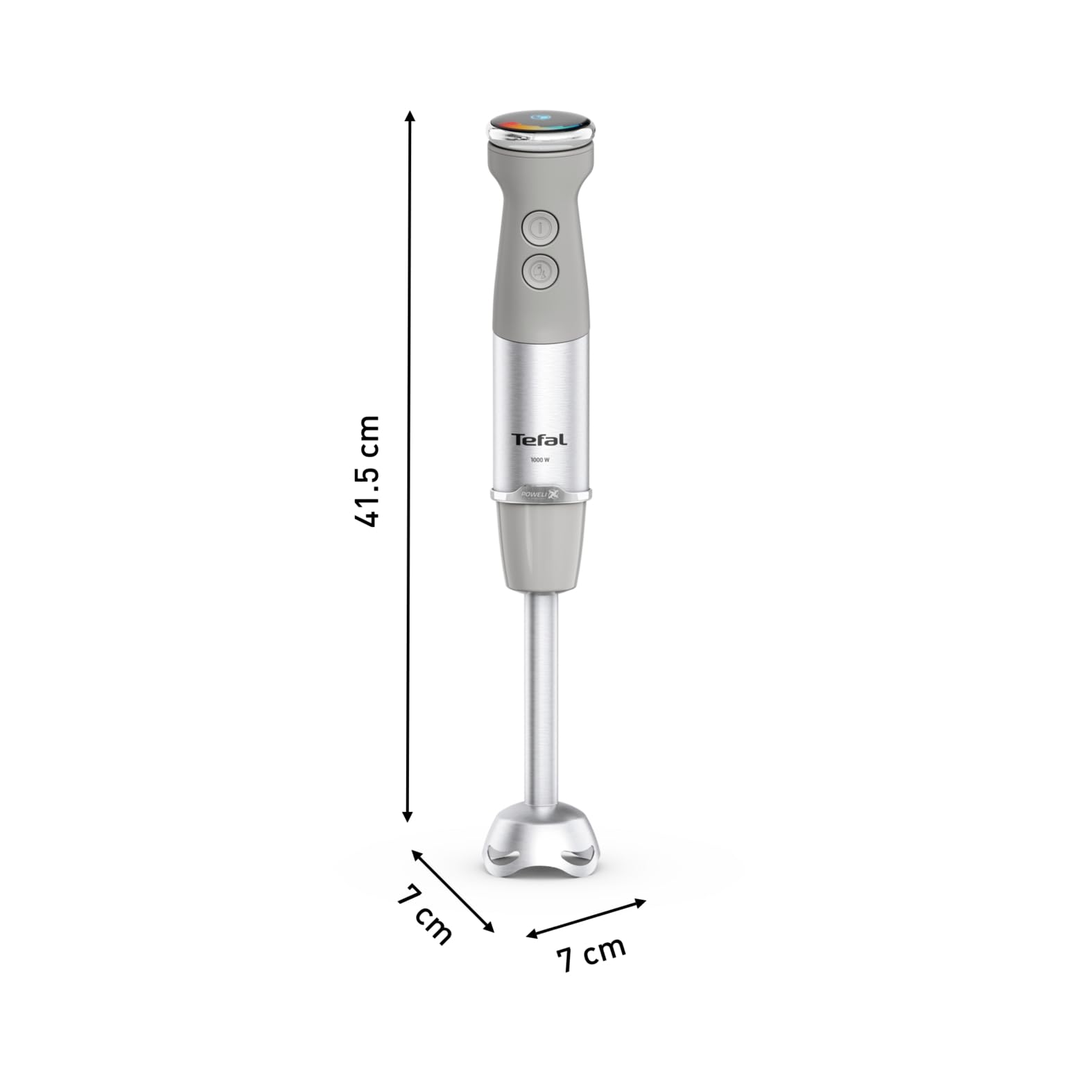 Tefal HB673B Quickchef+ Blender ręczny, technologia ostrza Powelix, 20 poziomów prędkości, tryb turbo, kompaktowa konstrukcja, nasadka do trzepaczki, kielich 800 ml, tryb cichy, uchwyt Softgrip
