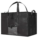 NZ Home Food Delivery Bag, Insulated Reusable Grocery Bag | Ideal for Uber Eats, Instacart, Doordash, Grubhub, Postmates, Restaurant, Catering, Grocery Transport | Dual Zipper (XXXL 1 Pack)