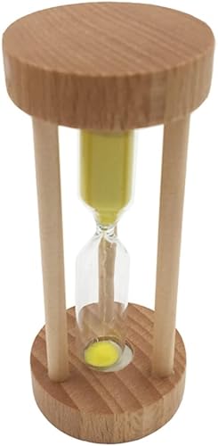 Miniatura 3 de Reloj de arena de vidrio de arena Temporizador de arena para juegos, aula, decoración de oficina en casa, 3 minutos, amarillo