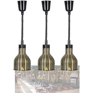 Food Heat Lamp, Buffet Restaurant Hanging Heating Lamp, Commercial Food Warmer, Food Holding & Warming Equipment for Food Service Restaurant Kitchen