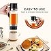 Aelga Coffee Syrup Dispenser, Honey Dispenser, 12 OZ Glass Syrup Bottles with Handle, No Drip Pouring, Coffee Bar Accessories for Coffee and Tea, Black 2 Pack