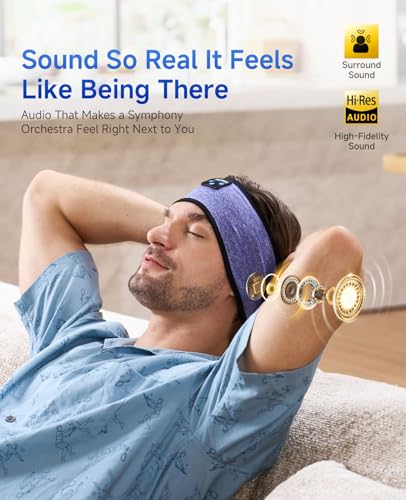 Image of Sleep Headphones | Bluetooth 5.4 Headband | Wireless Earbuds Earphones Sweat Resistant with Ultra-Thin HD Stereo Speaker, Headphone Band for Side Sleepers Workout Running Tech Gadgets Unique Gifts